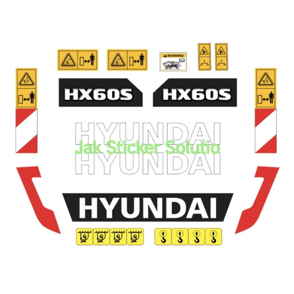 Stiker Excavator Hyundai HX60S Decal Sticker