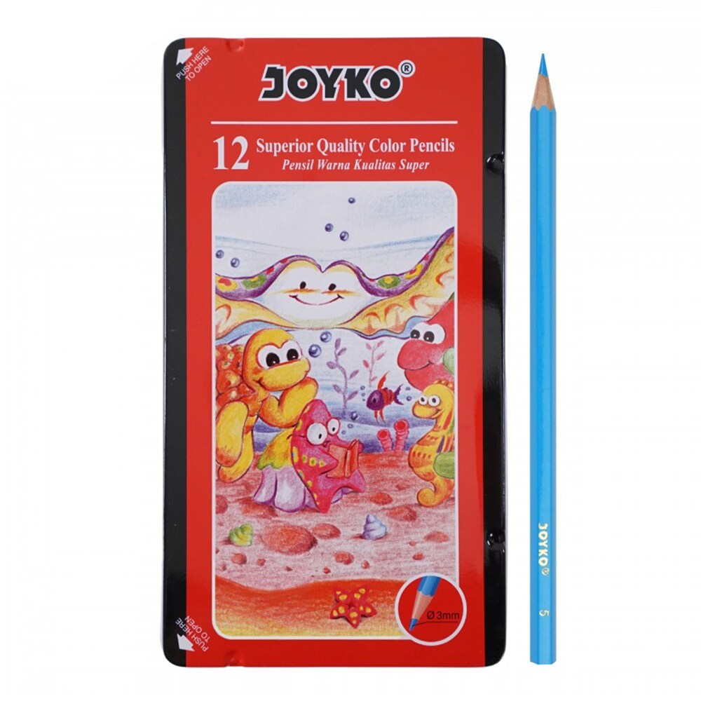 

Joyko Color Pencil CP-12TC Pensil 12 Warna Klasik Kaleng