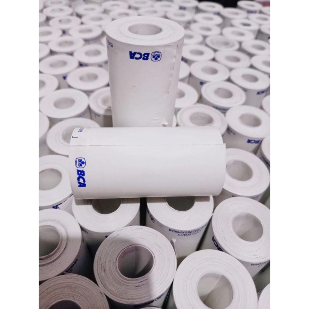 

10 roll kertas thermal berlogo (BCAx30, BNI 58x30 BRI 58x33 )