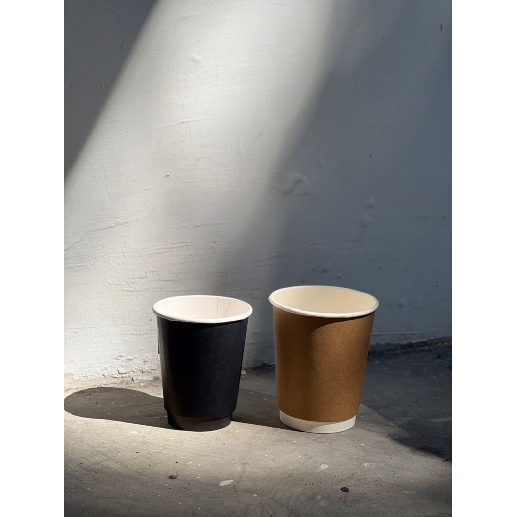 CUSTOM SABLON DOUBLE WALL CUP COFFEE CUP HOT COFFEE CUP 8oz 12oz HARGA SUDAH TERMASUK CETAK