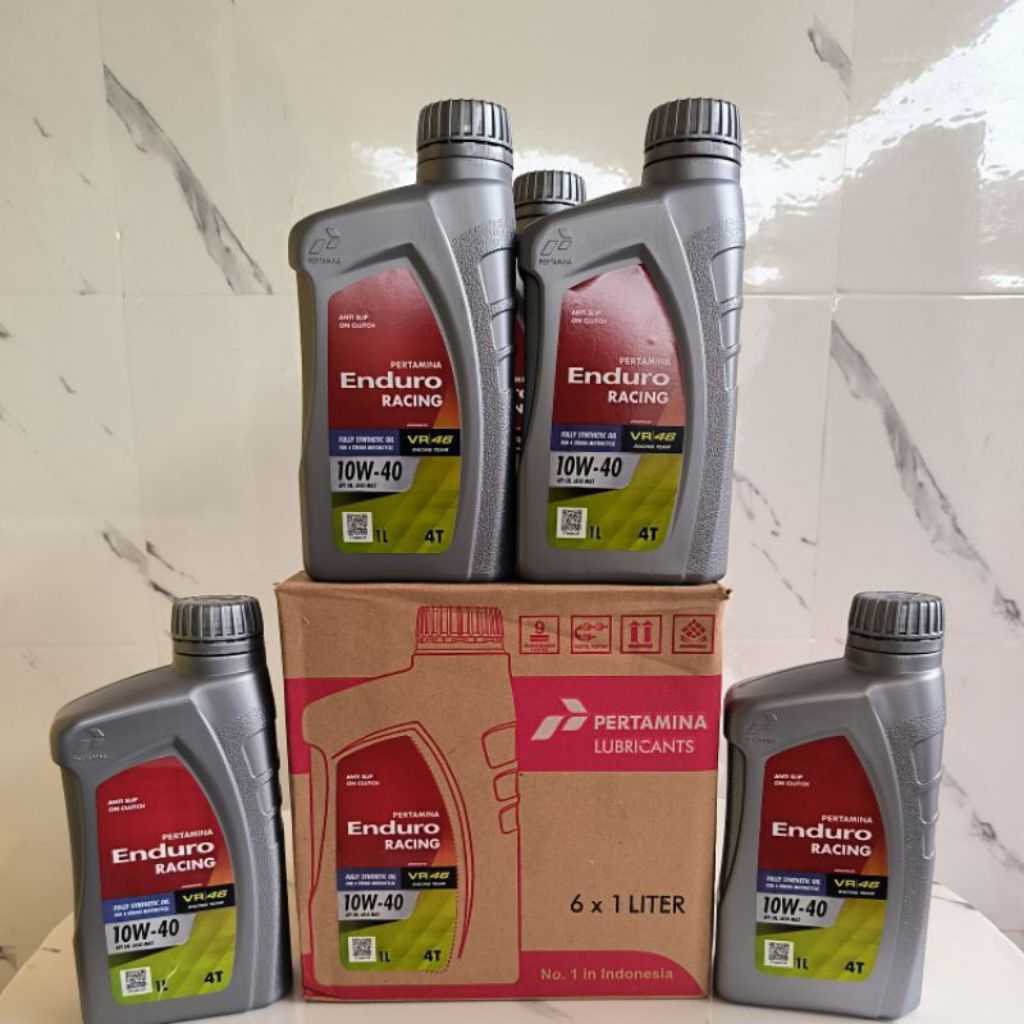 Oli Enduro Racing 1Liter Perdus / 1dus Isi 6 Botol 10W-40 Paket 1dus Enduro Racing 1L