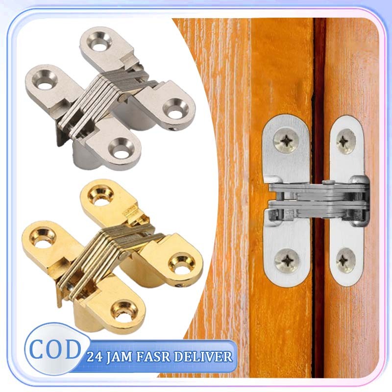 2pcs Engsel Lipat Tanam Engsel Pintu Tersembunyi Engsel Concealed Engsel Tanam Stainless Engsel Cros