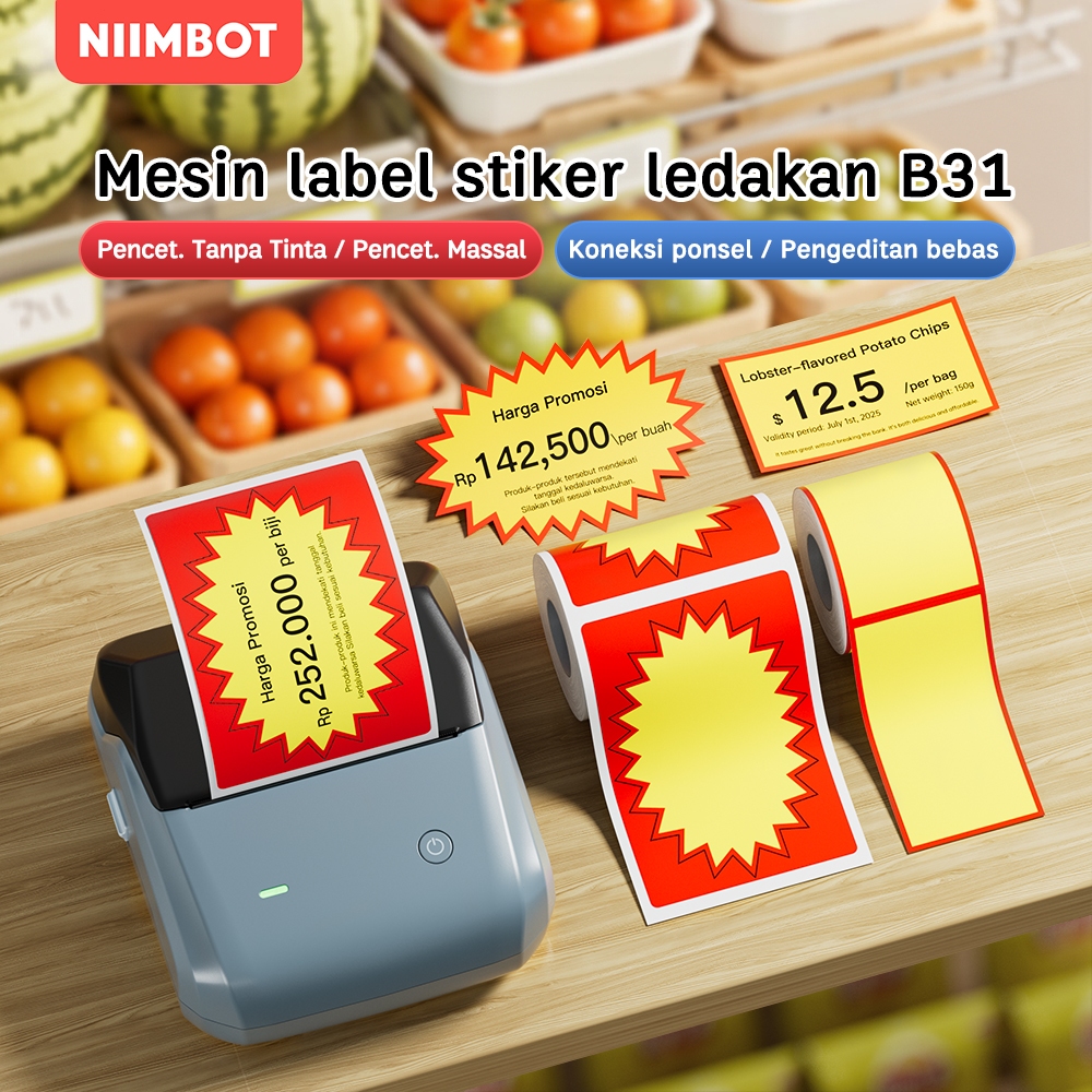 

NIIMBOT B31/B3S Printer Label Portabel Printer Genggam Lebar Cetak 20mm-75mm