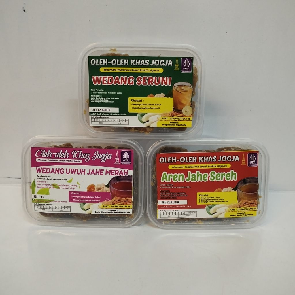 

Minuman tradisional wedang seruni, aren jahe sereh, wedang uwuh jahe merah khas Jogja