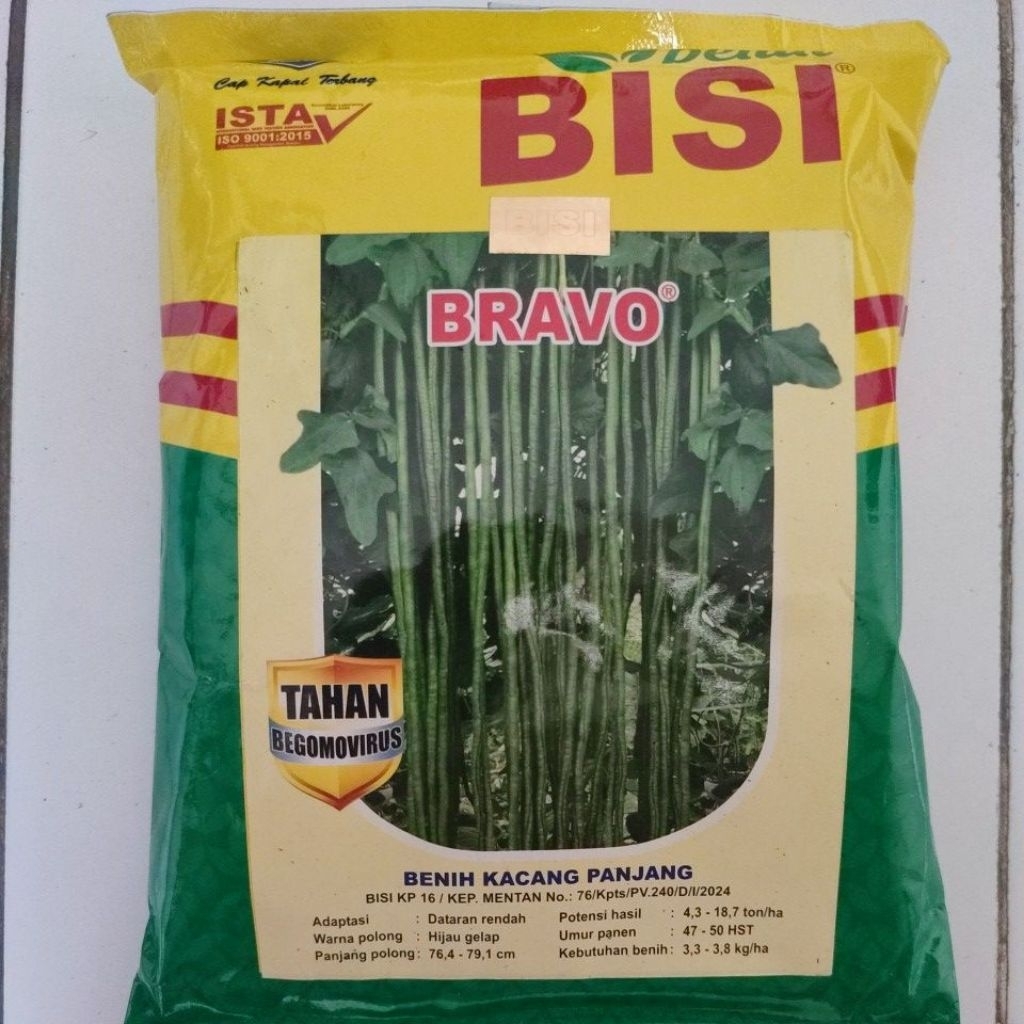 

Kacang panjang bravo 500 gram. Tahan virus dan produksi tinggi. Expired agustus 2026