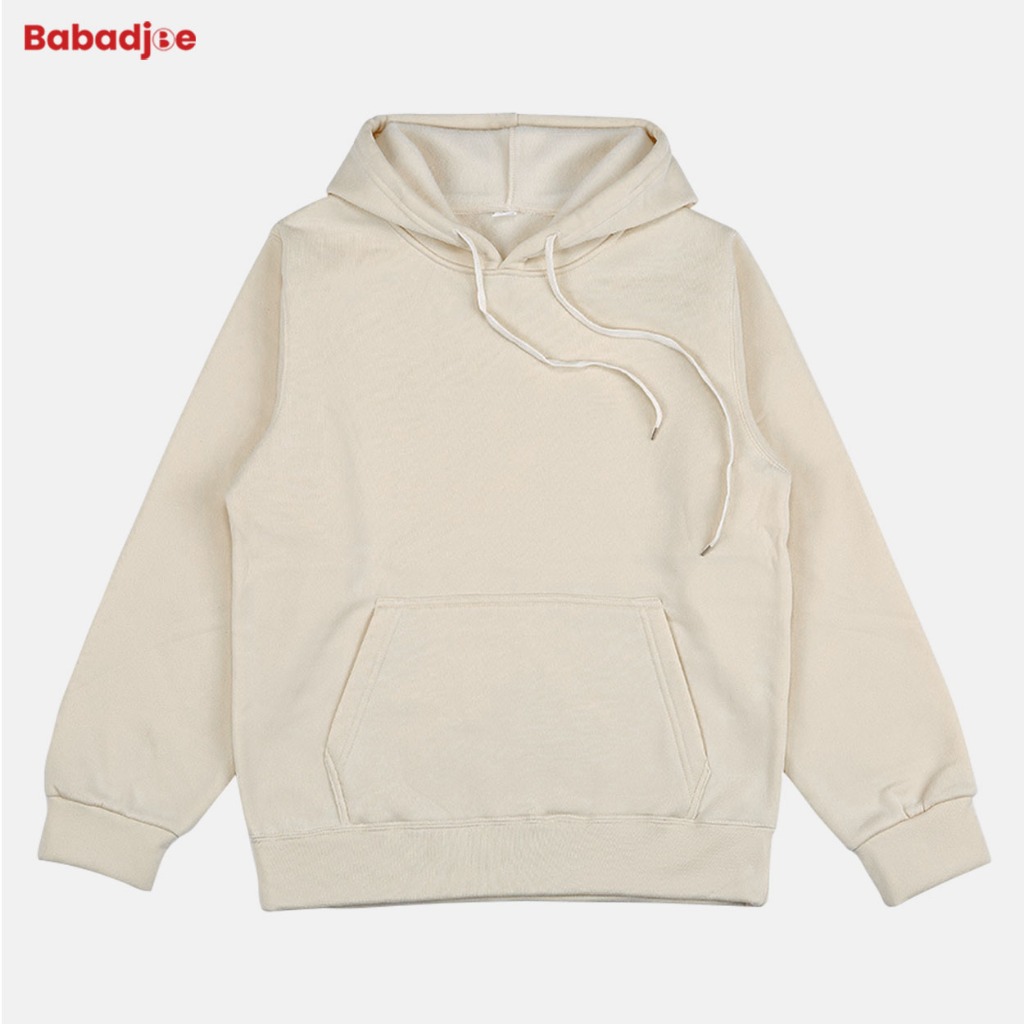 Hoodie Polos Cream Cotton Fleece 280 Gsm