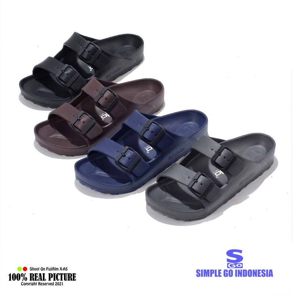 Ando Sultan Sandal gesper cowok selop karet pylon ringan Sandal slip on kekinian pria size 38-42