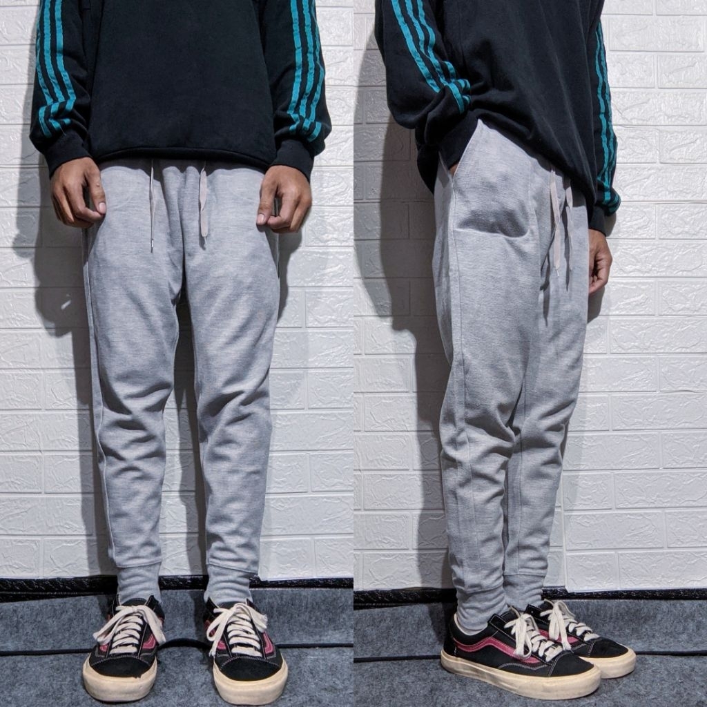Size 27-30 Celana Panjang Longpants Jogger Uniqlo Grey Original Second Preloved #CJ983
