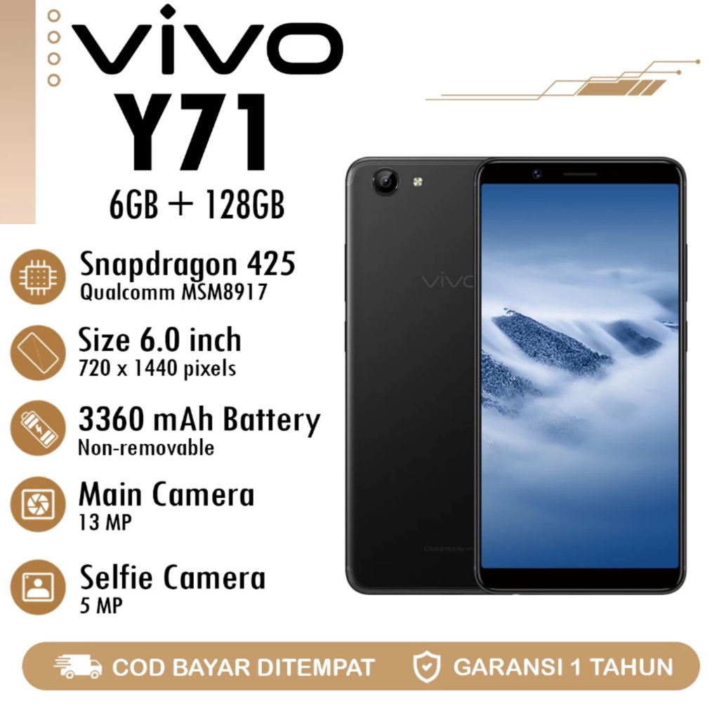 VIVO Y71 6/128 GB HP Murah Smartphone Android Fullset Garansi