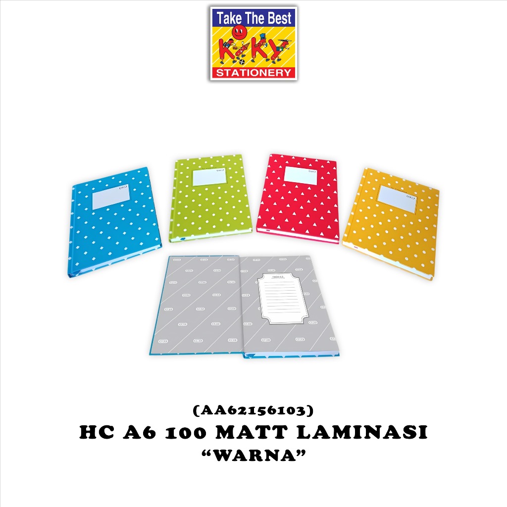 

KIKY Buku Hard Cover A6 Laminasi Matt / Mini Agenda (Uk. 16 x 11 cm) Isi 100 Lembar - 1 Buku