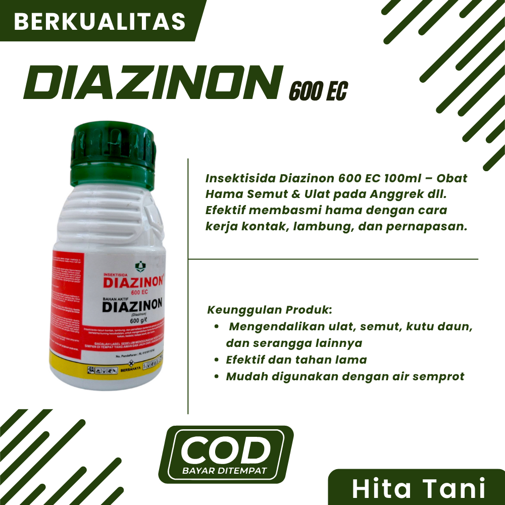 Insektisida Diazinon 600 EC 100ml – Obat Hama Semut & Ulat pada Anggrek dan Tanaman Lainnya