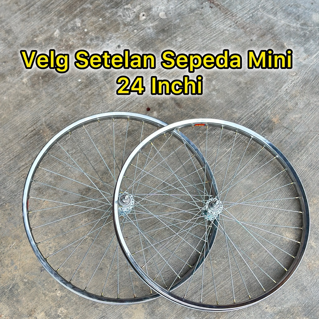 Velg Setelan Sepeda MINI 24 / Pelek Sepeda 24 Komplit / Velg Sepeda Ukuran 24 / Velg Sepeda Jadi Rim