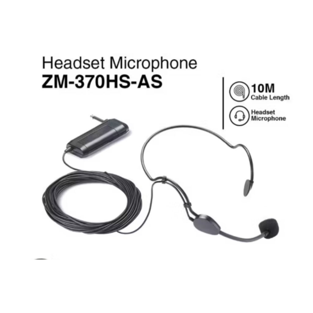 Mic Headset TOA ZM 370 Mikropon Bando Mikrofon Telinga Microphone Imam Kabel
