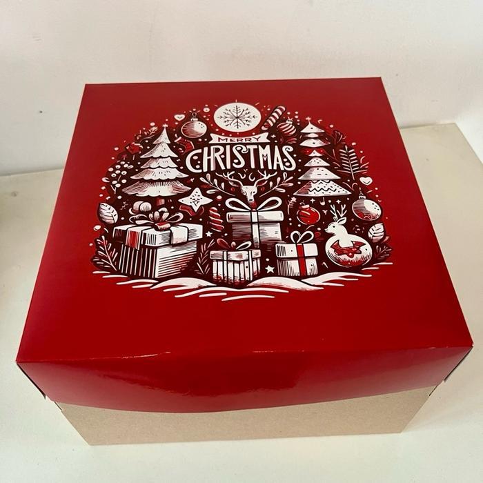 

Cake Dus roti edisi natal red snow ball mika kue merry christmas ukuran 22 25 dan 30