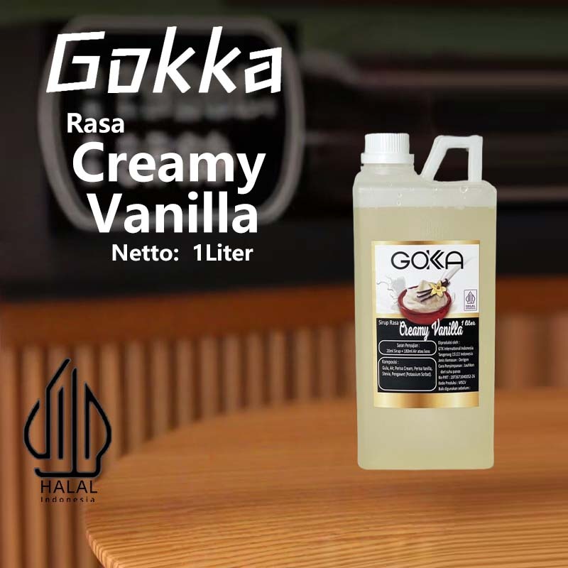

Gokka Sirup Creamy Vanilla 1L - Minuman Segar Rasa Creamy Vanilla / Creamy Vanilla Syrup