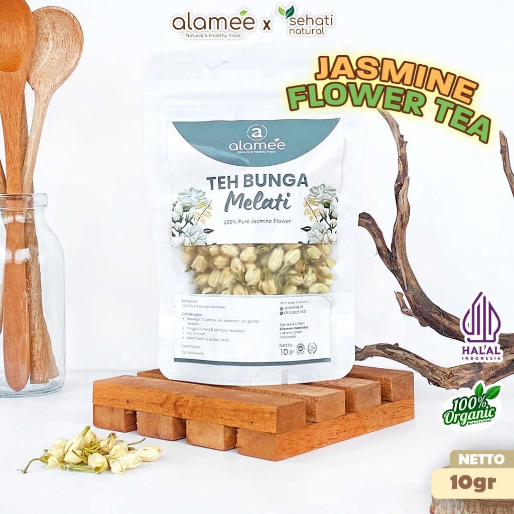 

ALAMEE Teh Bunga Jasmine Tea Flower Melati Organik Jasmin Herbal Kering Dried Siap Seduh Minum 10gr