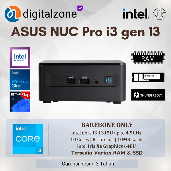 Intel NUC i3 1315U Intel NUC Gen 13 Intel NUC13ANHi3 Intel NUC 13 Pro