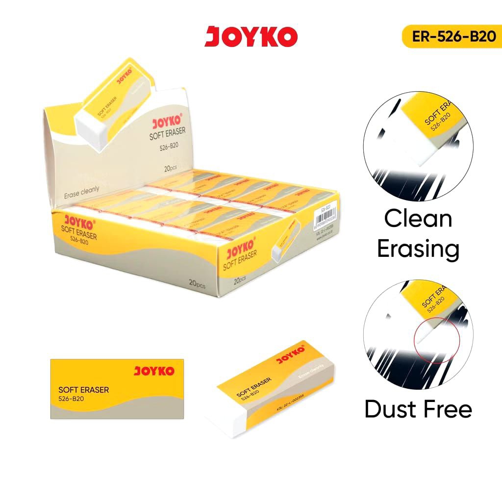 

Eraser / Penghapus Joyko 526-B20 / 1 Pack (Isi 20 Pcs)