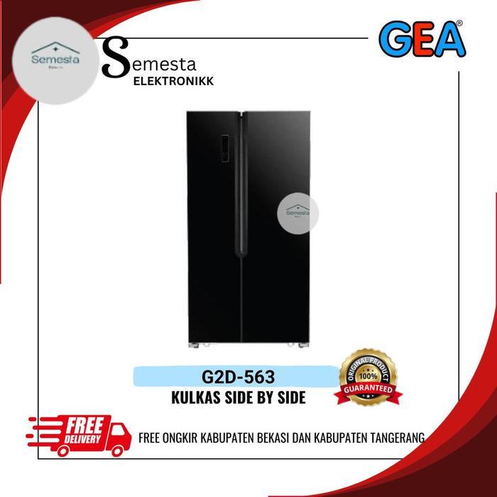 GEA G2D-563 Kulkas Side By side Gea BLACK G2D 563 Hitam