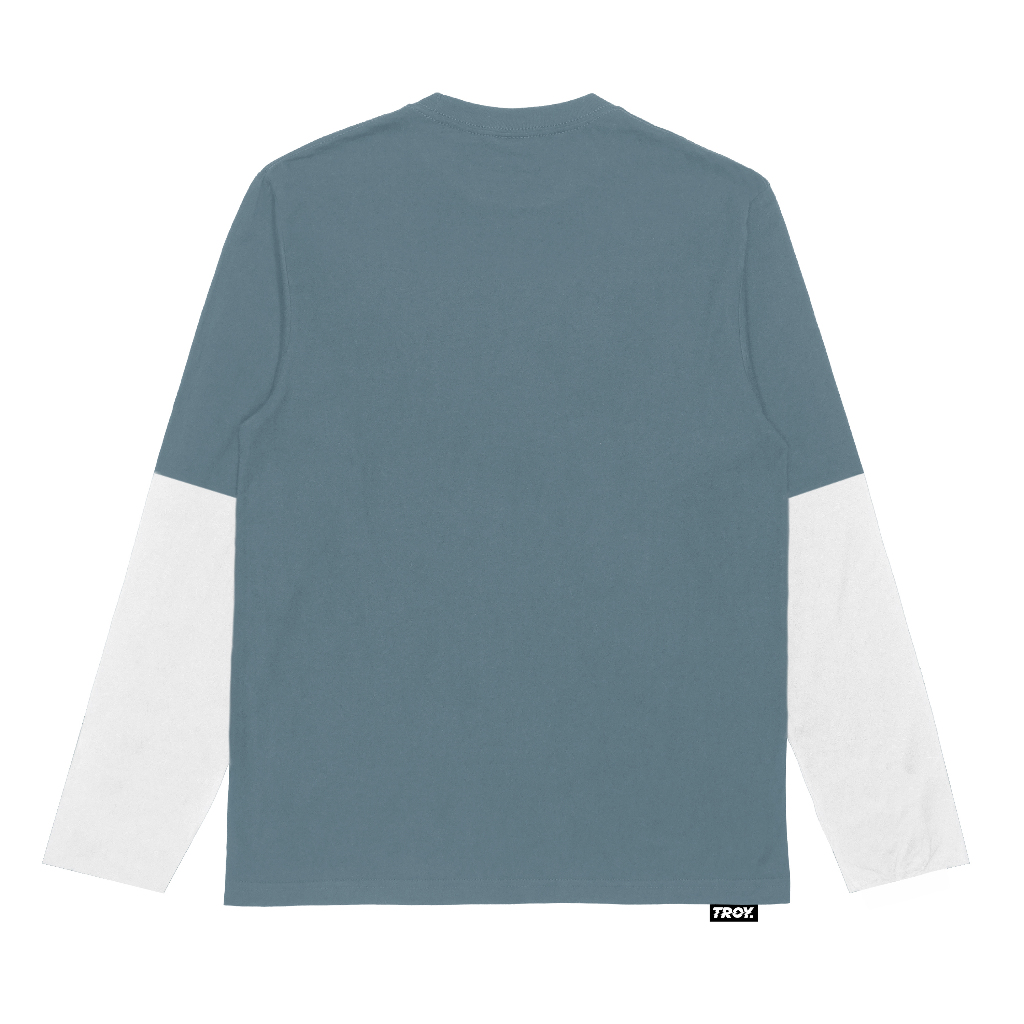 Troy Company Double Sleeve Double Layer Vintage Longsleeve Mineral Blue Happy Chaos DS 3234