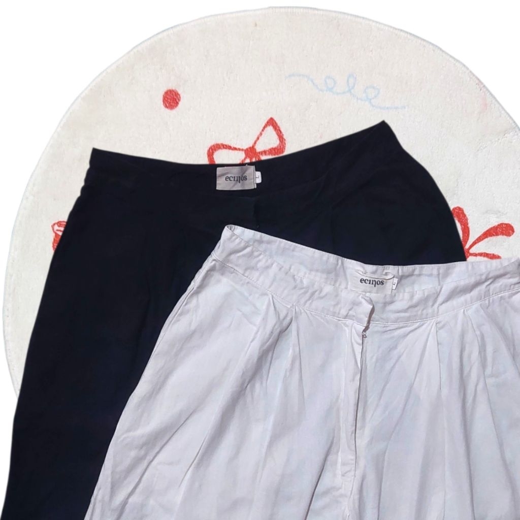 [PRELOVED] ECINOS Ecinos : Aqua Wide Pants Black & White Size L