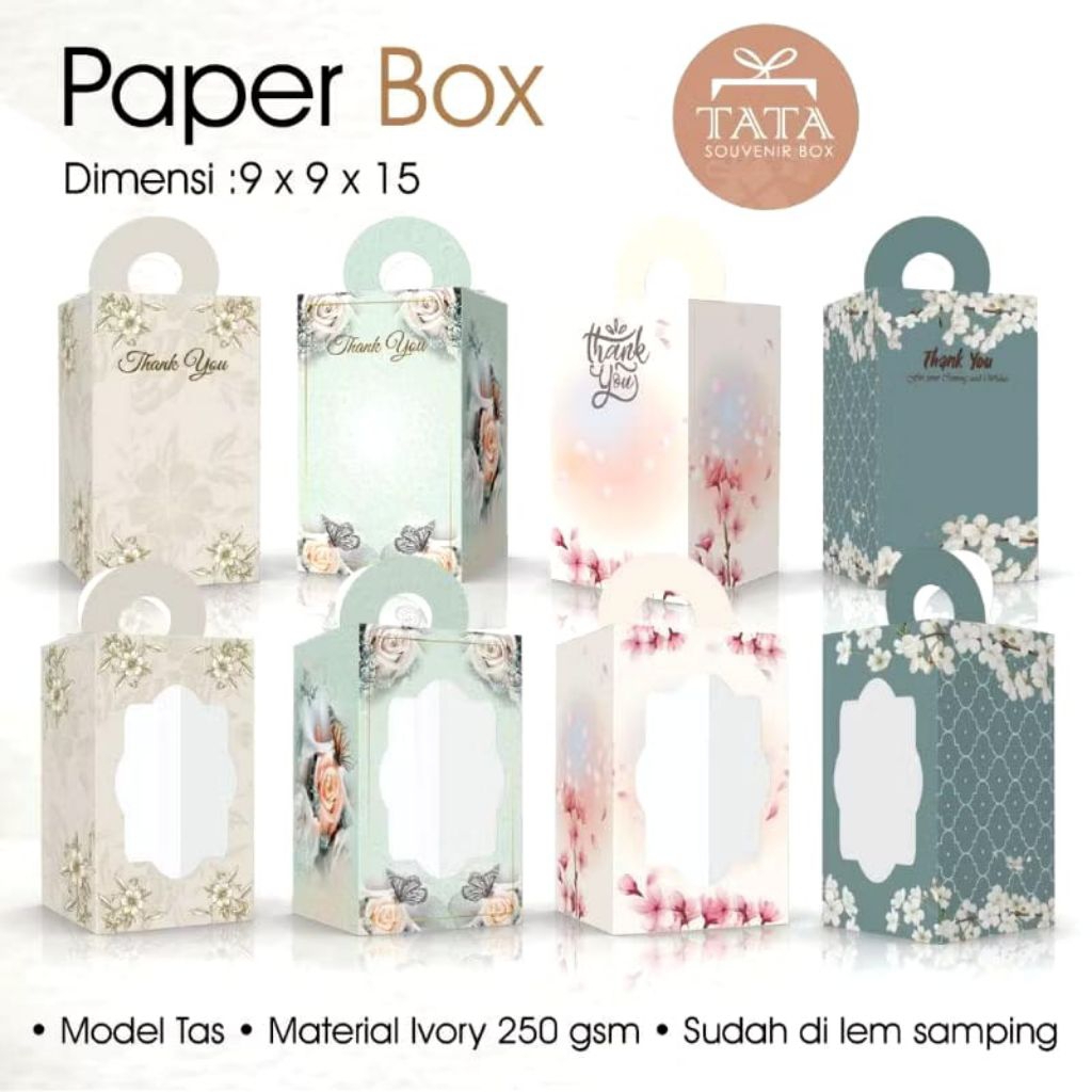 

Box Kemasan Souvenir Uk. 9 x 9 x 15 cm Ivory (ECER)