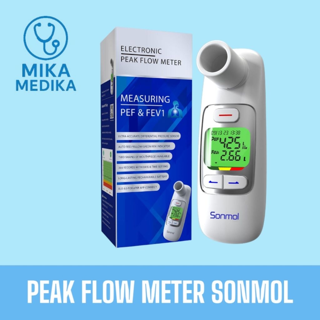 Peak Flow Meter / Peak And Flow / Peak Flow Meter with Bluetooth / Spirometer Digital Sonmol
