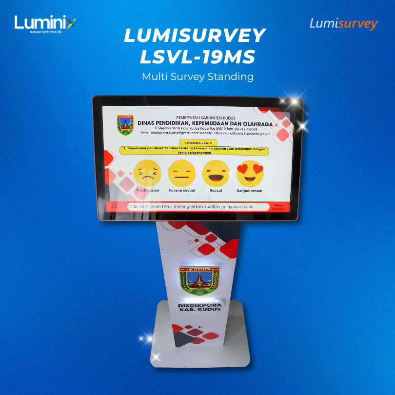 Mesin Survey Kepuasan Pelanggan dengan Monitor Touchsreen 19inch