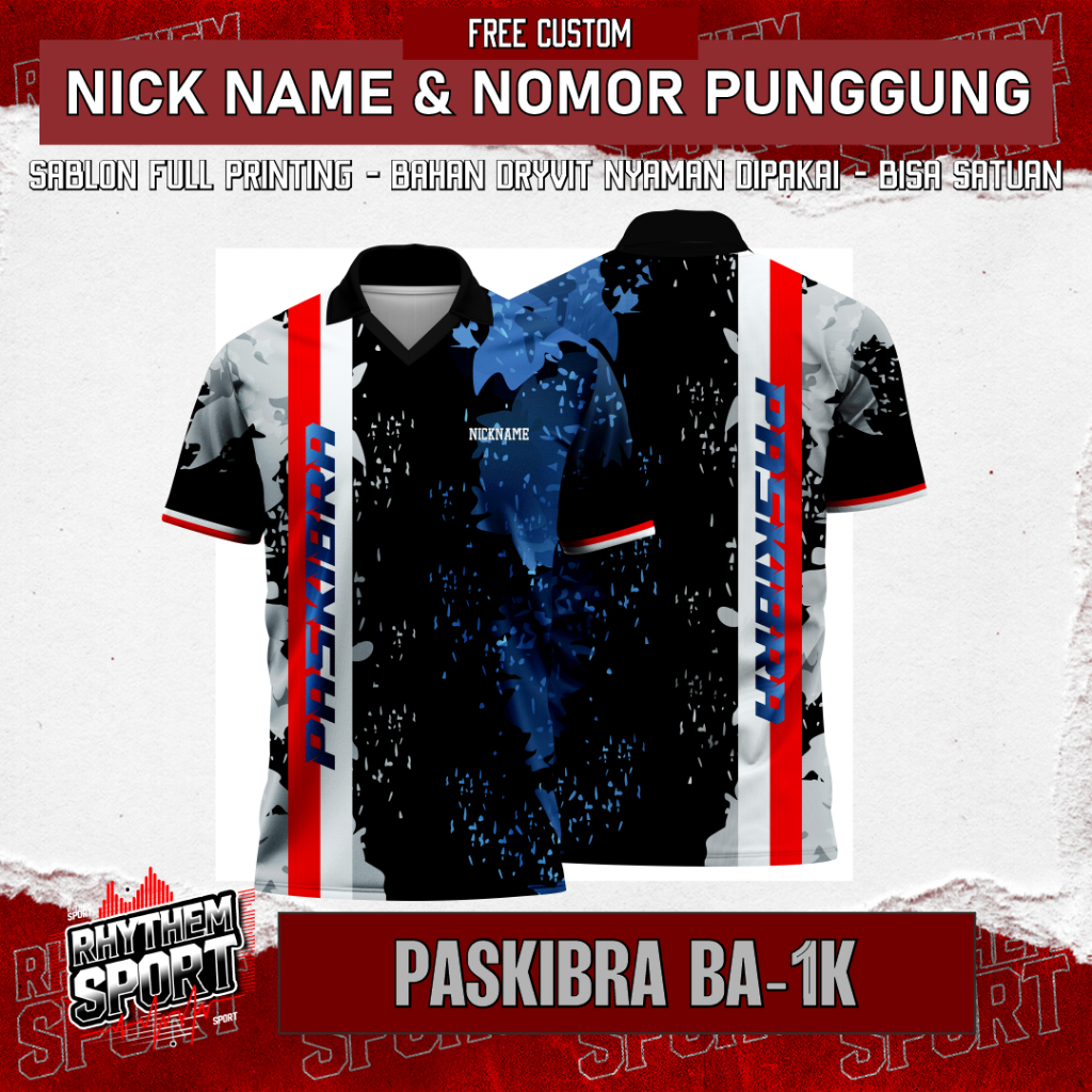 Baju Jersey Searagam Pramuka Paskibra Baju Latihan Lapangan / free custom tulisan dan logo