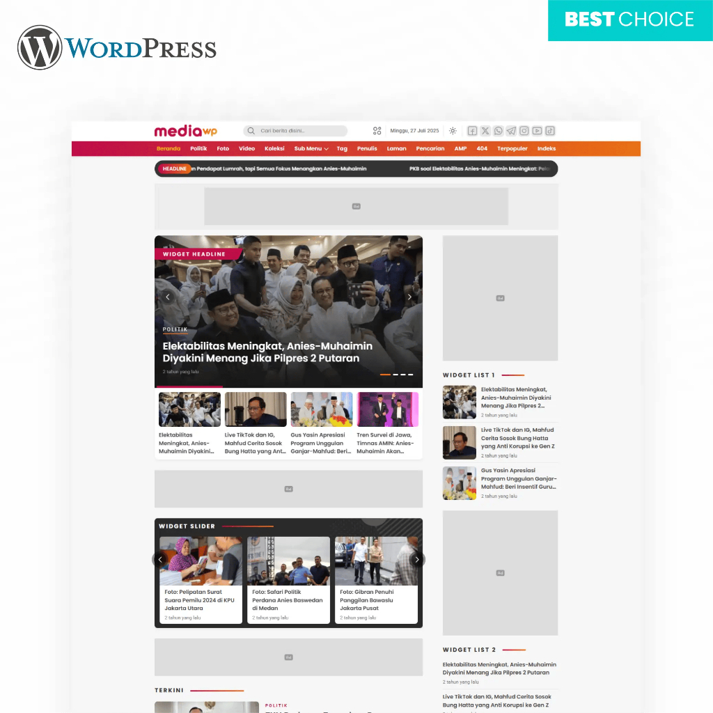 Jasa Pembuatan Website Portal Berita / News / WordPress / Free Maintenance / Terima Beres