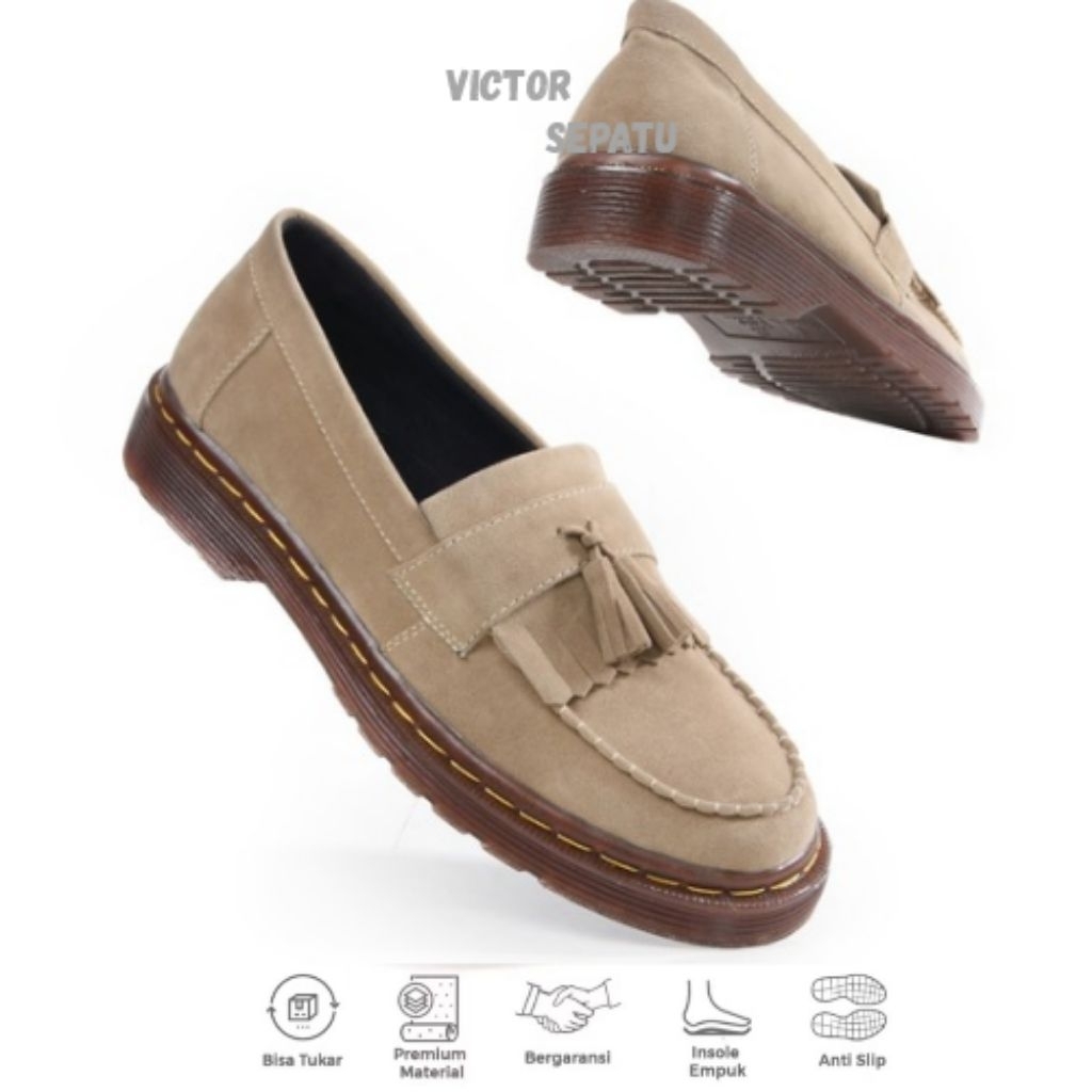 Victor Alonso Sepatu Loafers Pria Formal Slip On Elegan - Sepatu Kerja Kantor Pesta Premium