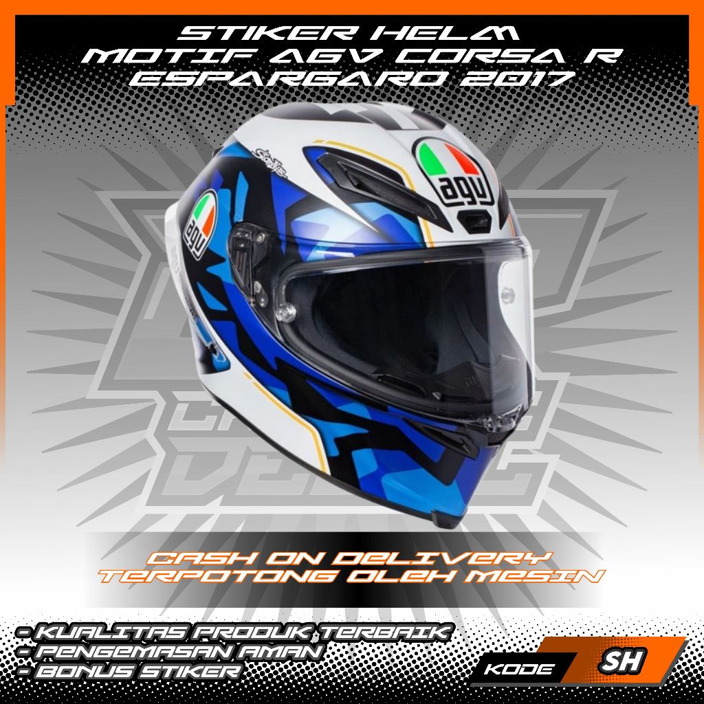 STIKER HELM MOTIF AGV CORSA R ESPARGARO 2017