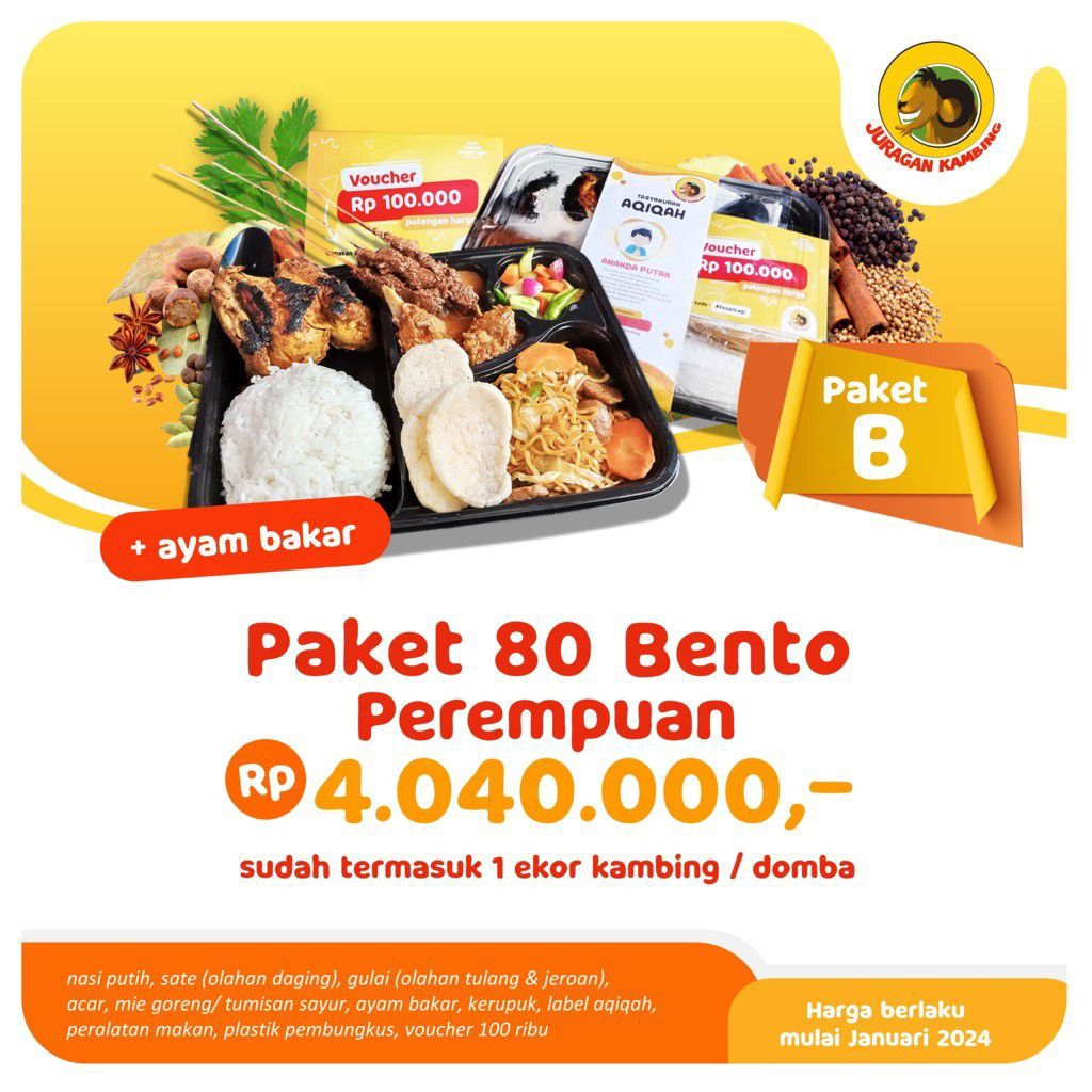 

Paket Aqiqah Bento 80 Perempuan