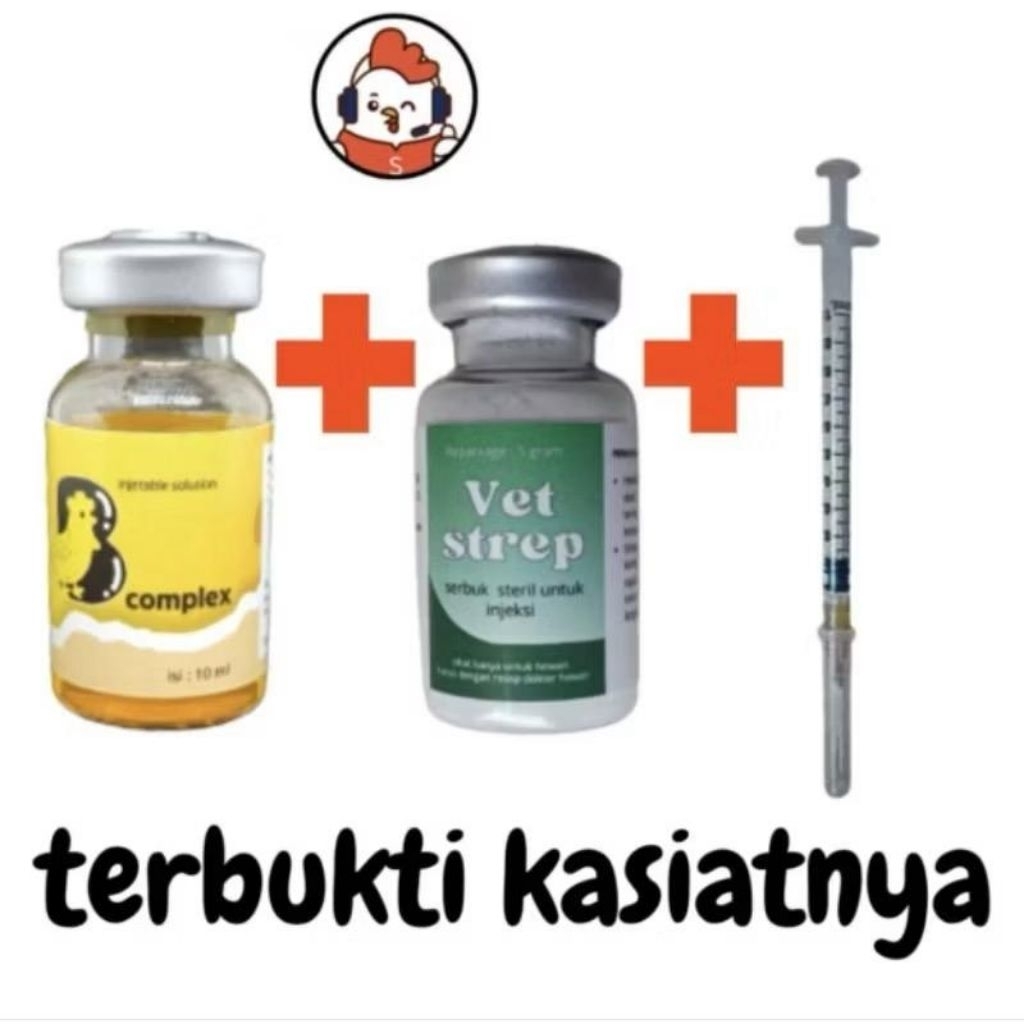 Vitamin B Komplek Obat Injeksi Ayam+Vet Strep+Suntik