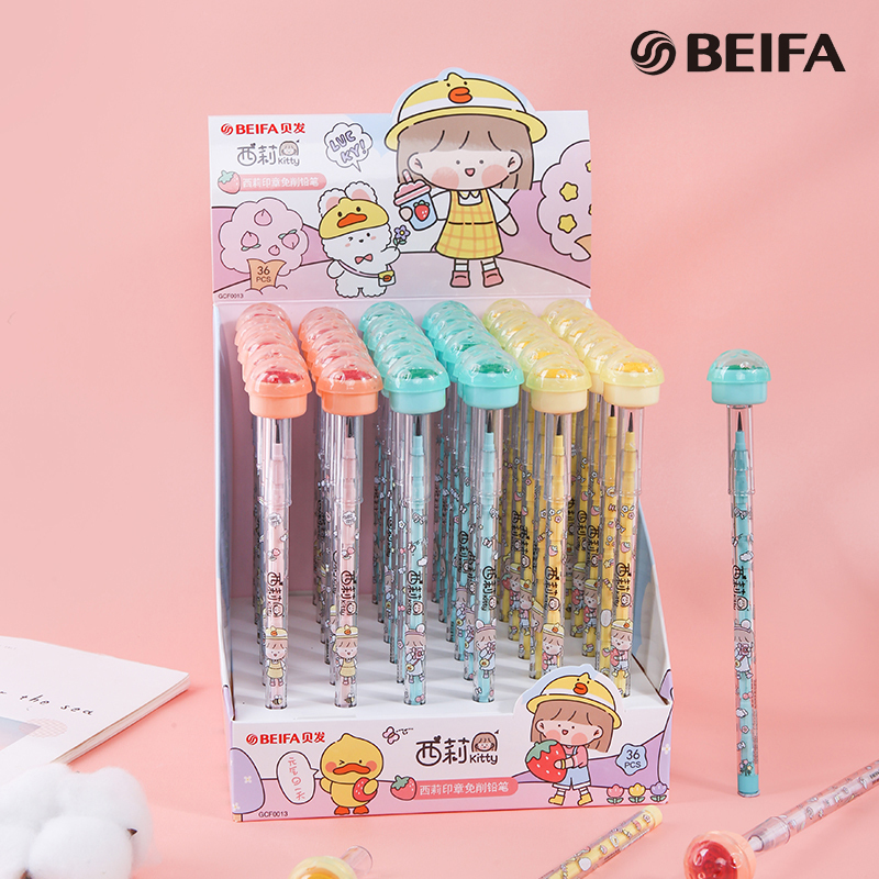 

Beifa Pensil Mekanik GCF0013 - Dengan Stampel, Lucu, 3 Warna Original