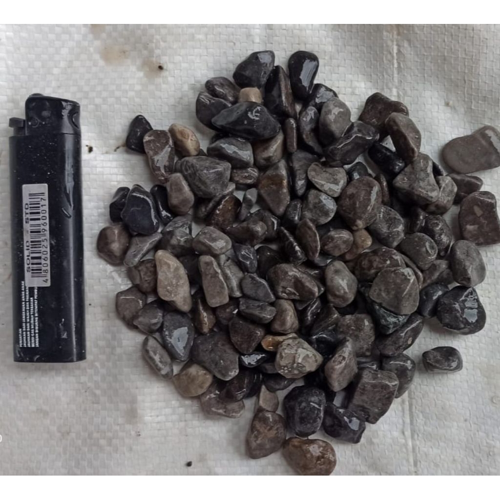 Batu sikat hitam1kg/batu hias pot/batu hias aquarium