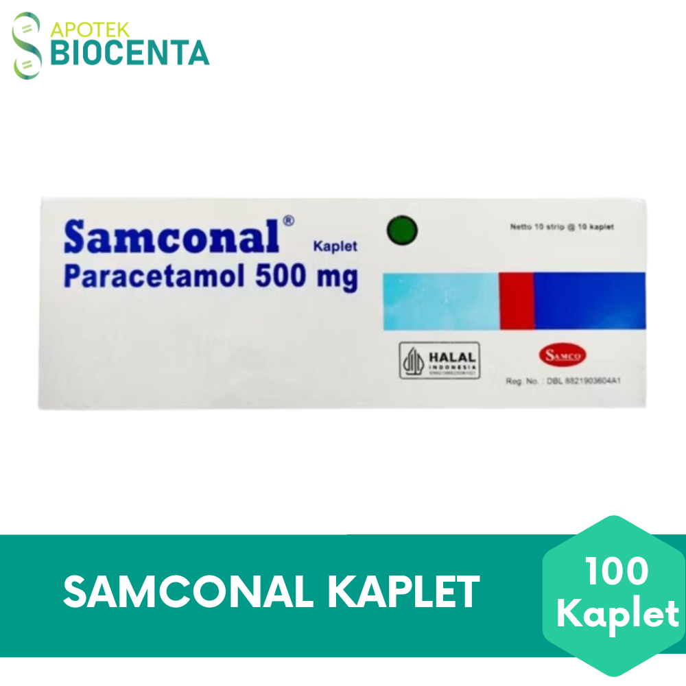 Samconal Paracetamol 500mg Perbox isi 100 Tablet