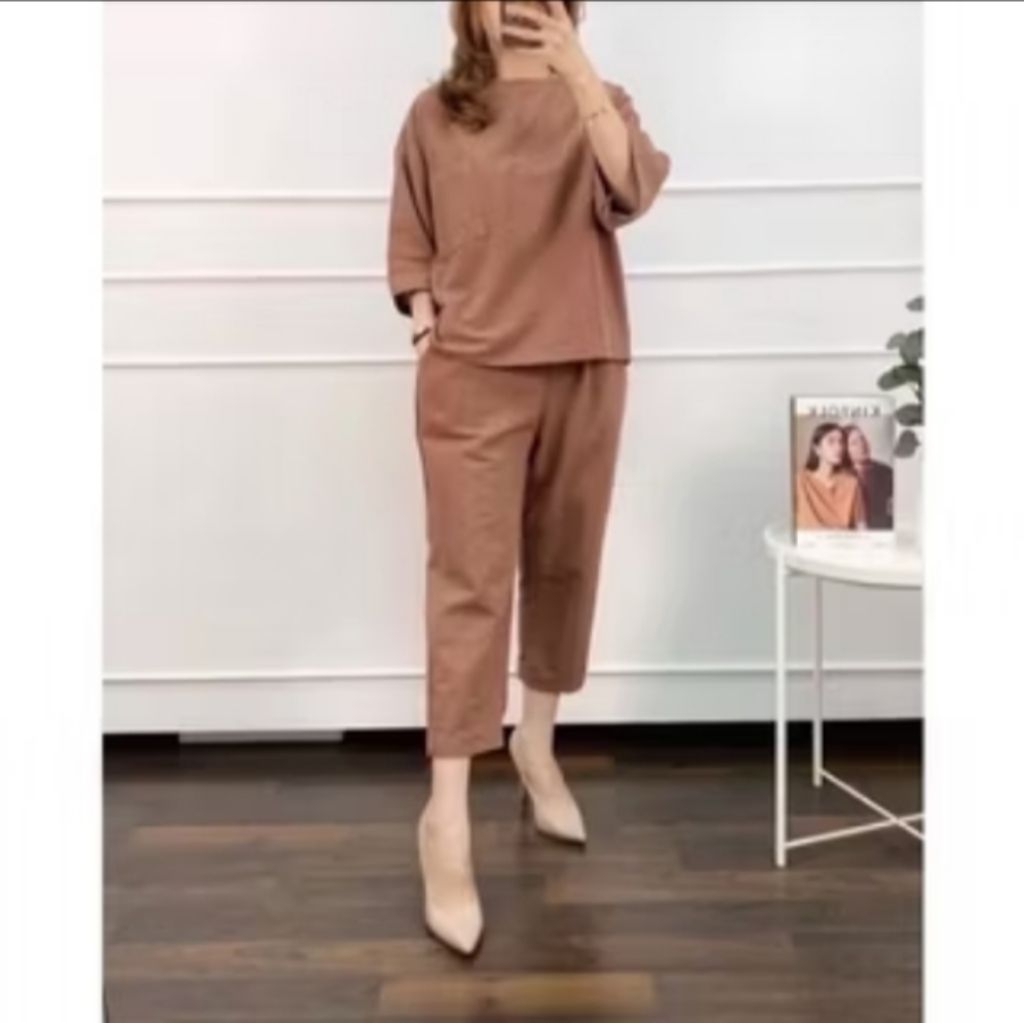 COZIE ONE SET SUPER JUMBO SETELAN WANITA SUPER JUMBO TERBARU ONE SET KATUN LINEN PREMIUM