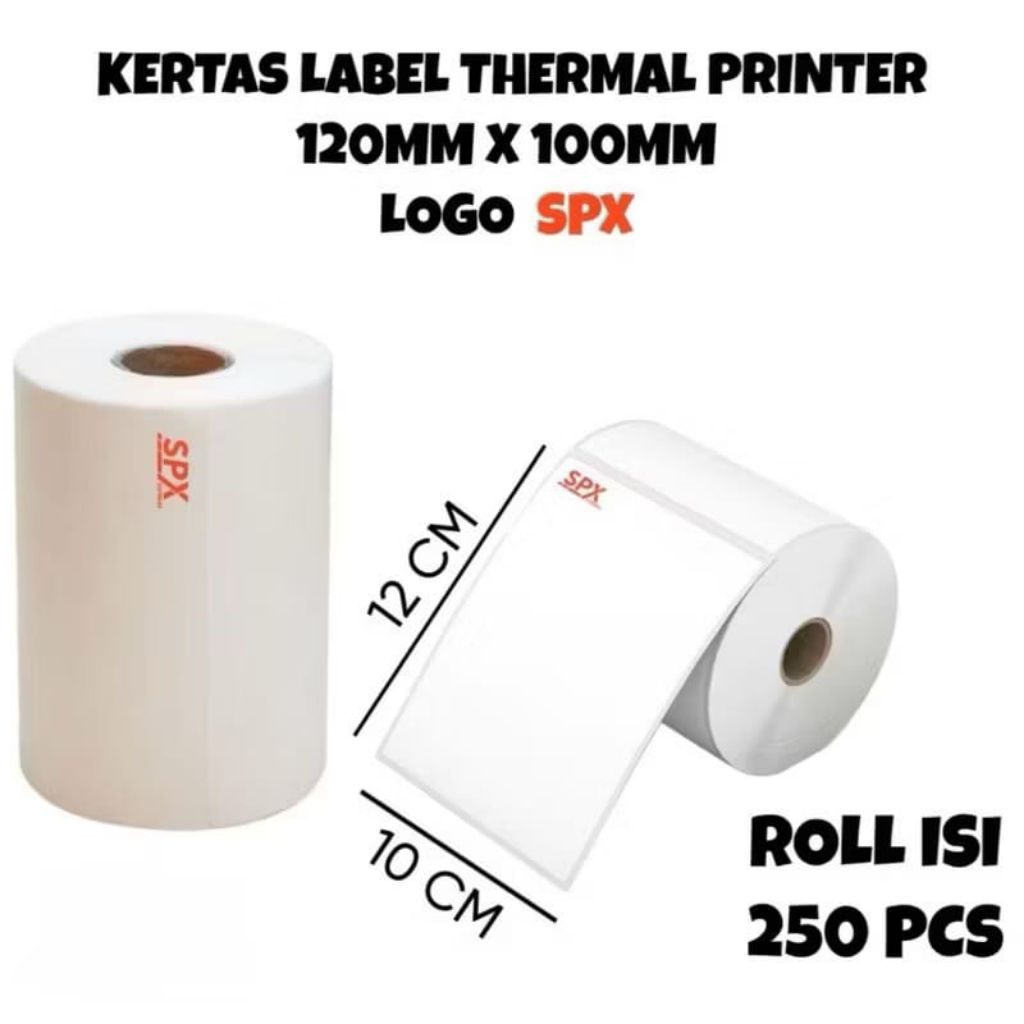 

Kertas Thermal Label Barcode 100 x 120mm isi 250 Lembar /Label Thermal Label Stiker Barcod Termurah