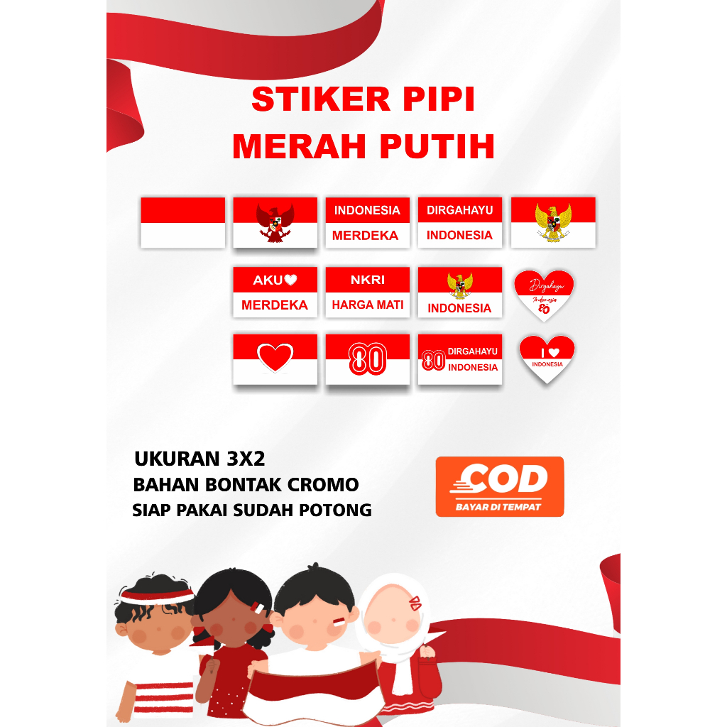 

STIKER PIPI BENDERA MERAH PUTIH TERMURAH-STICKER PIPI BENDERA INDONESIA BIJIAN TINGGAL TEMPEL STIKER CROMO STIKER AGUSTUSAN