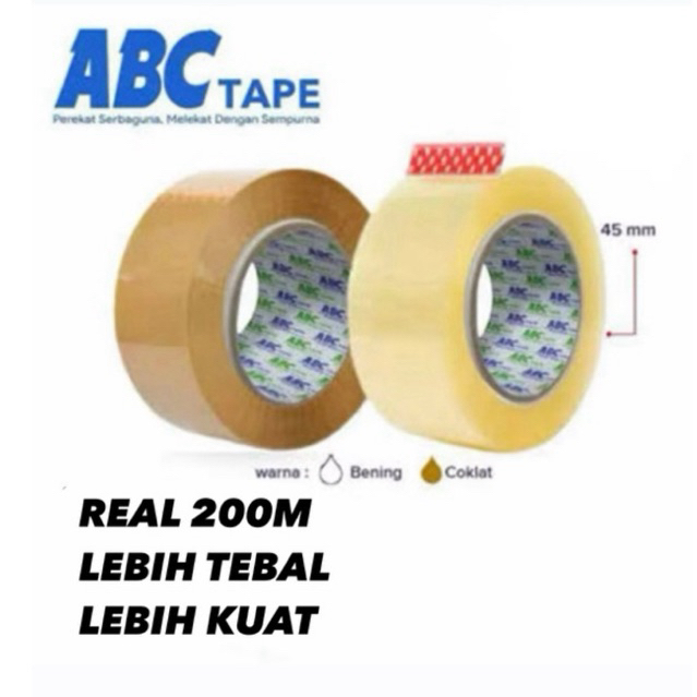 

Lakban ABC Tape | Lakban 45mmx200m | Lakban Bening | Lakban Coklat | Lakban Clear | Lakban Brown