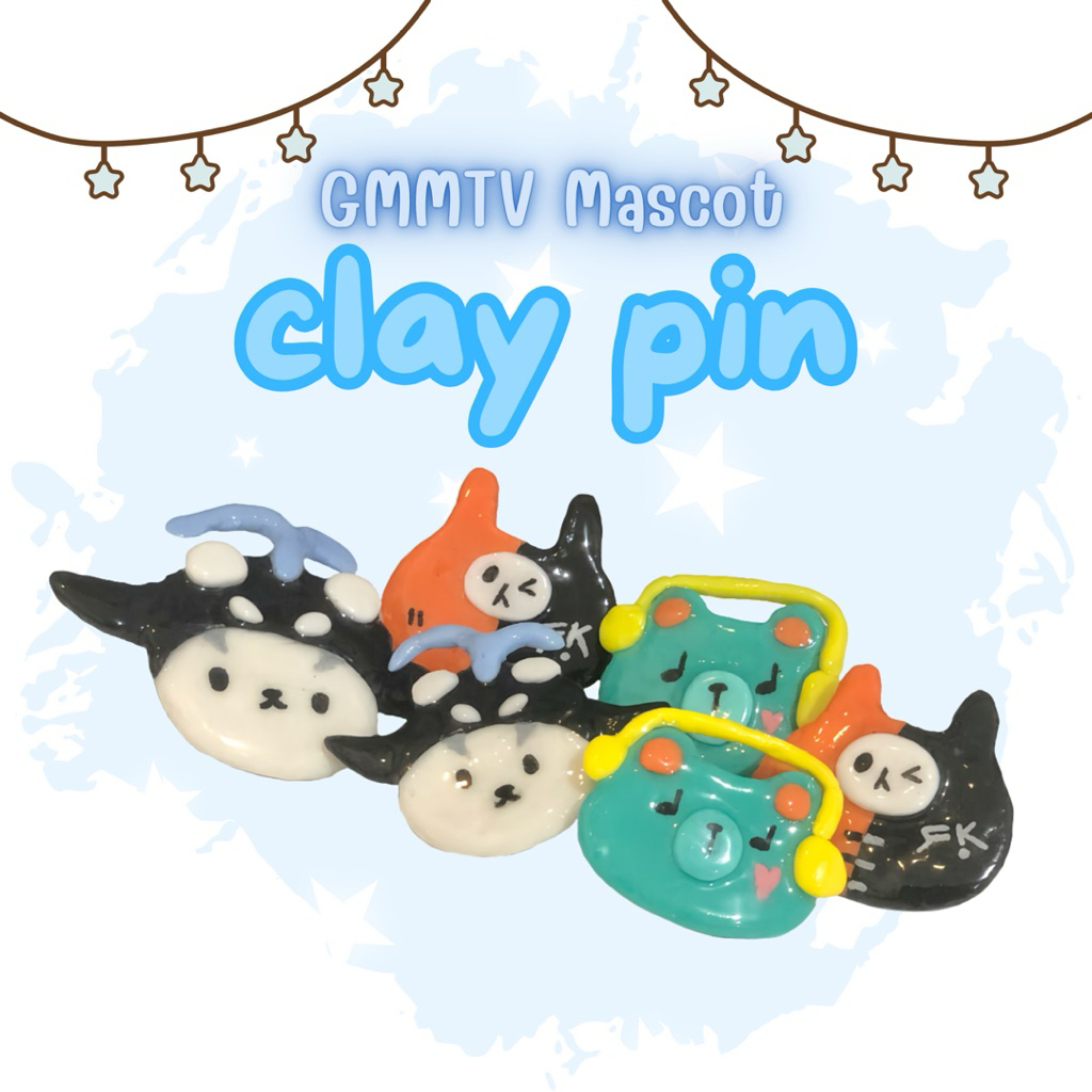 Handmade Clay Pin GMMTV Mascot / Bag Clay Pin / Bag Pin / Pin Tas / GMMTV Mascot / Bag Accessories