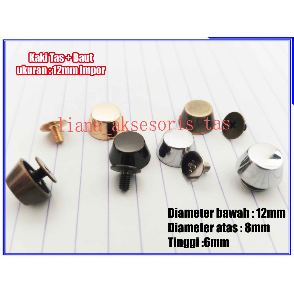 -Kakian Tas + Baut Impor 12mm Grade A - Populer - KKB12mm