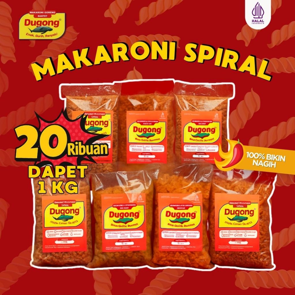 

Makaroni Dugong - Makaroni Spiral Jumbo 1 KG | Makaroni Ulir Makaroni Pedas