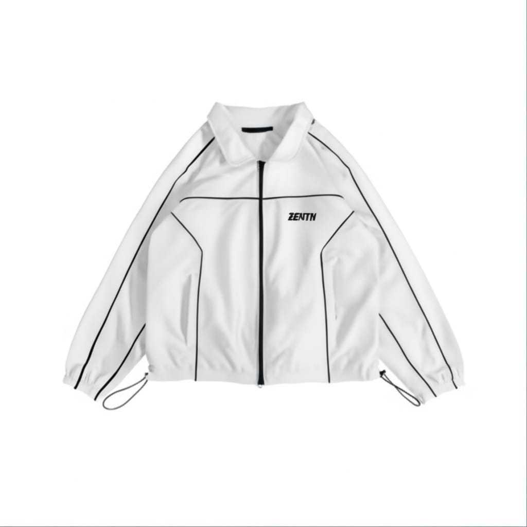 HOT DEALS Zenthstar Jaket Tracksuit White Poly Taslan Retro