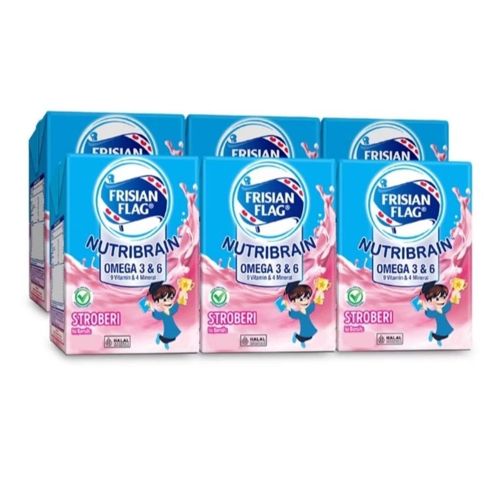 

Frisian flag Nutribrain Susu UHT Cair Stroberi Kotak 6×110 ml