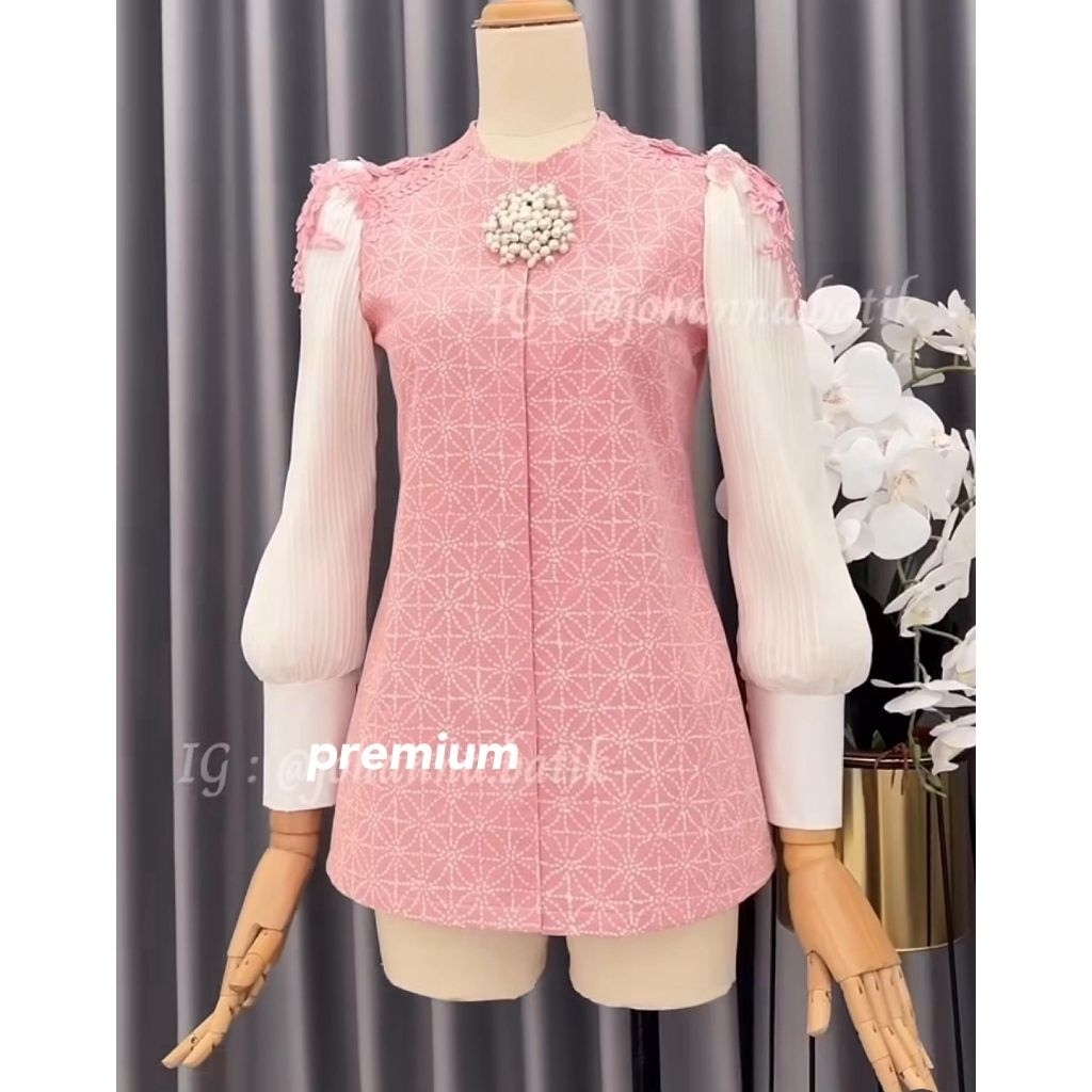 Atasan batik katun bordir | blouse batik wanita modern halusan