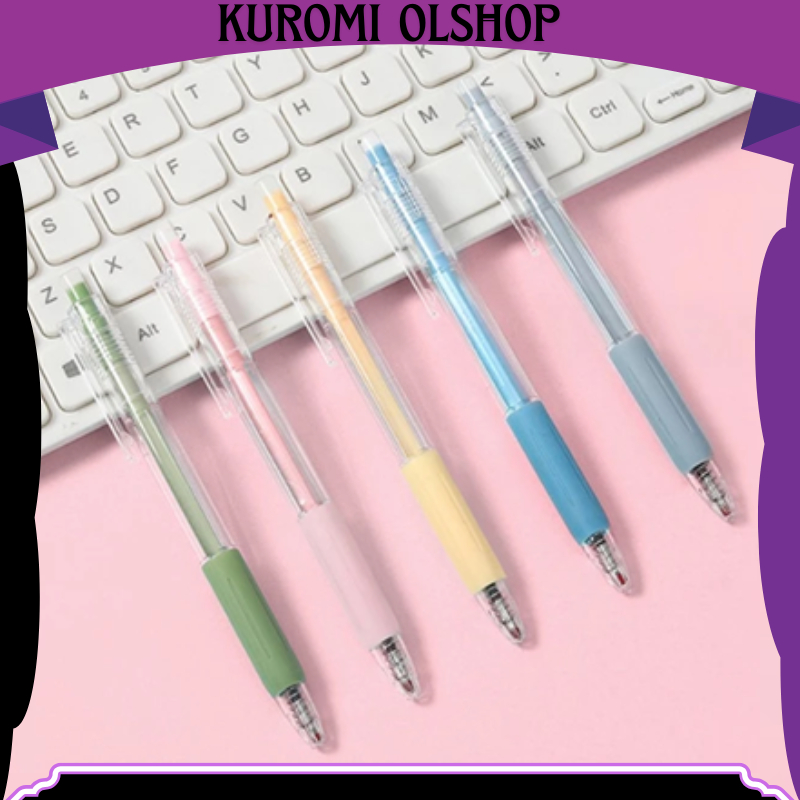 

PNM004 Pulpen Mekanik Transparant Warna Warni Tinta Hitam Alat Tulis Sekolah Kantor Pen Polos 0.5mm