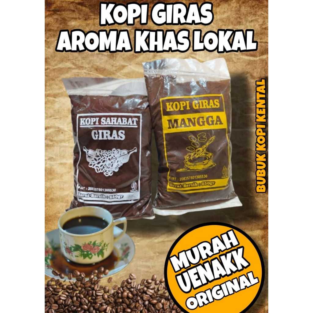 

Kopi Bubuk Giras Warkop Original Lokal Murah Meriah Aroma Khas Desa