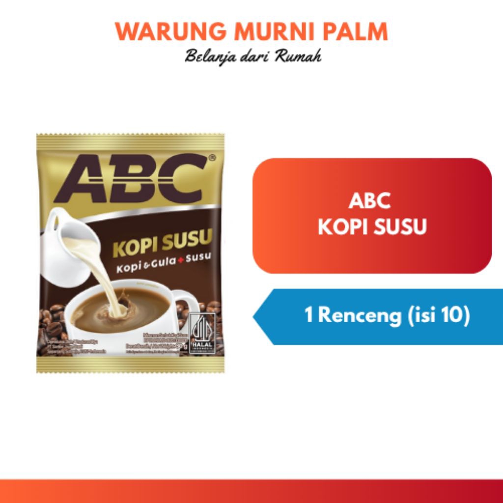 

(1 renceng) ABC KOPI SUSU isi 10 + 1 bonus